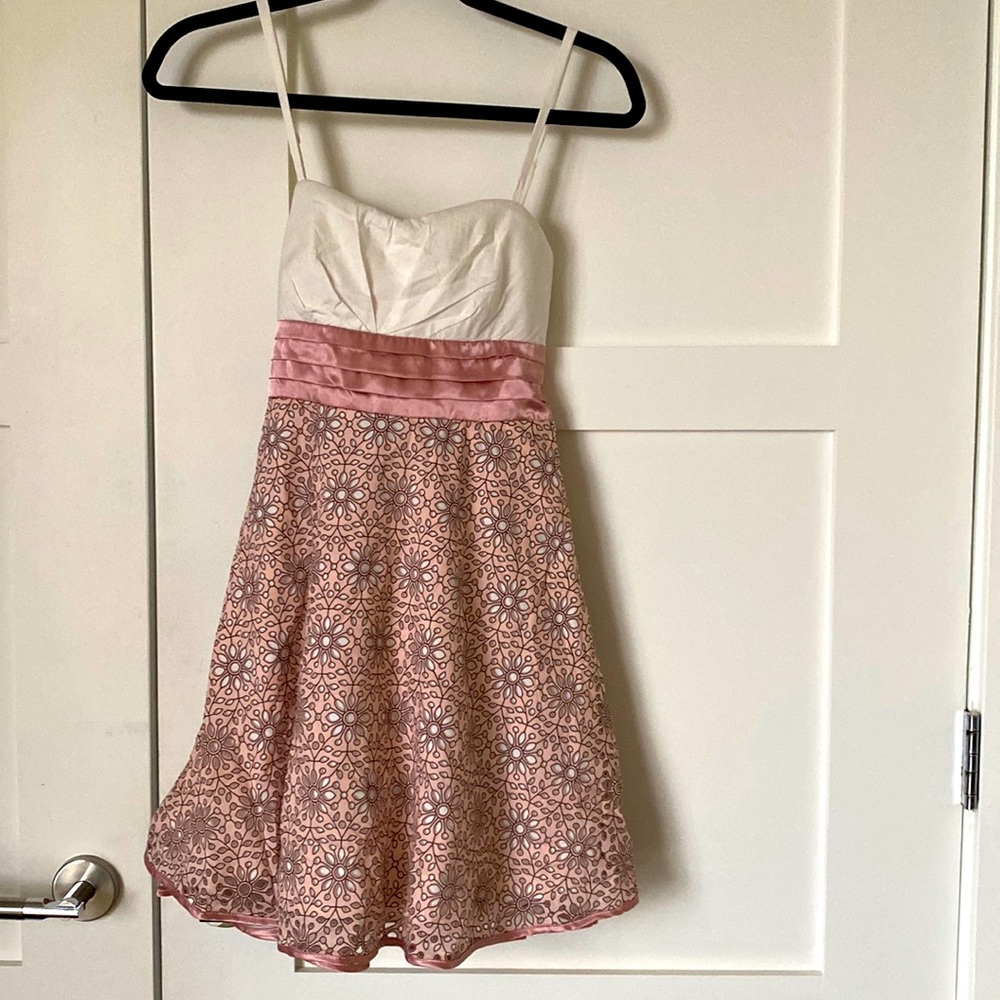 White and pink dress, brand new, never used with tags